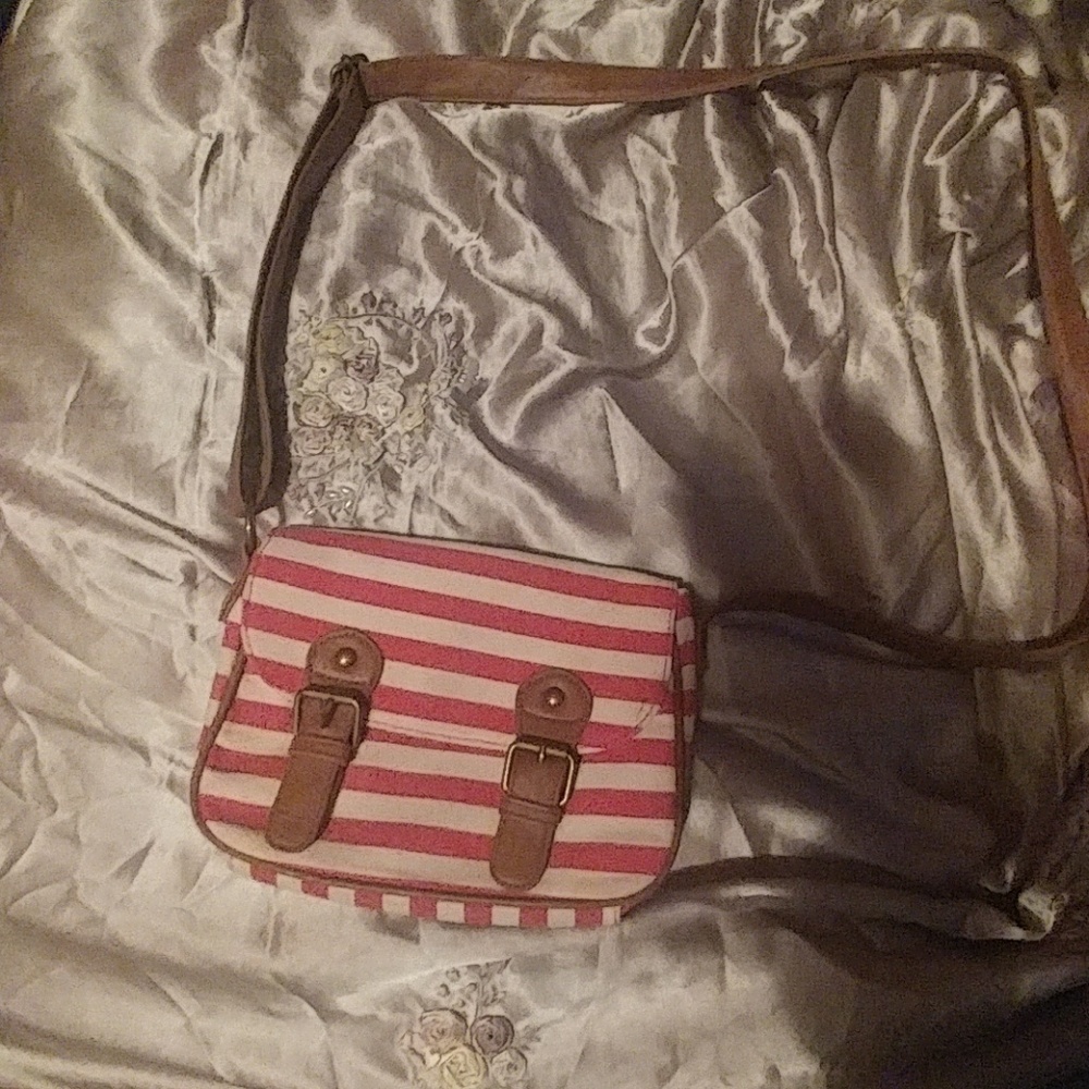 Pink and cream purse